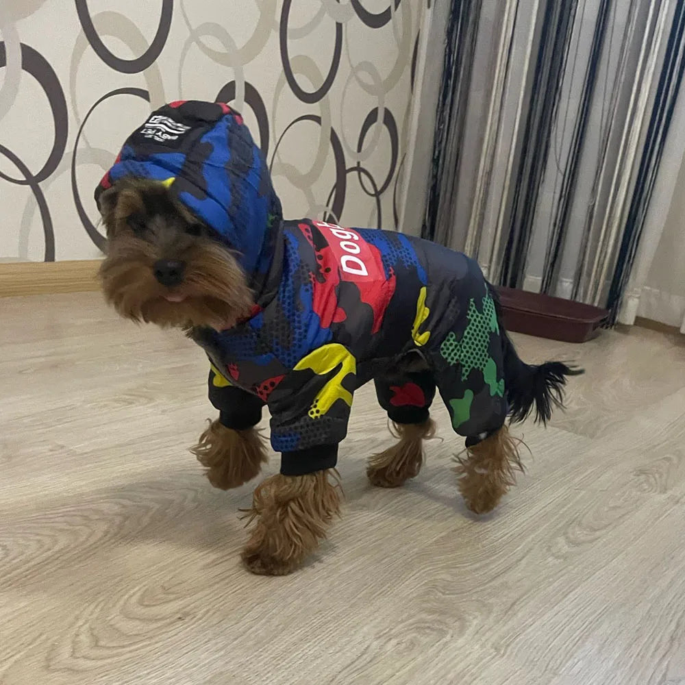 Pet Dog Clothes Winter Warm Dog Windproof Coat Thicken Pet Clothing For Dogs Cats Costume Jumpsuit Hoodies Jacket Pet Supplies
