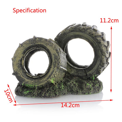Artificial Aquarium Decoration Old Car Ornament Submarine Decor Resin Landscaping House for Fish Accessories for Aquarium Stuff