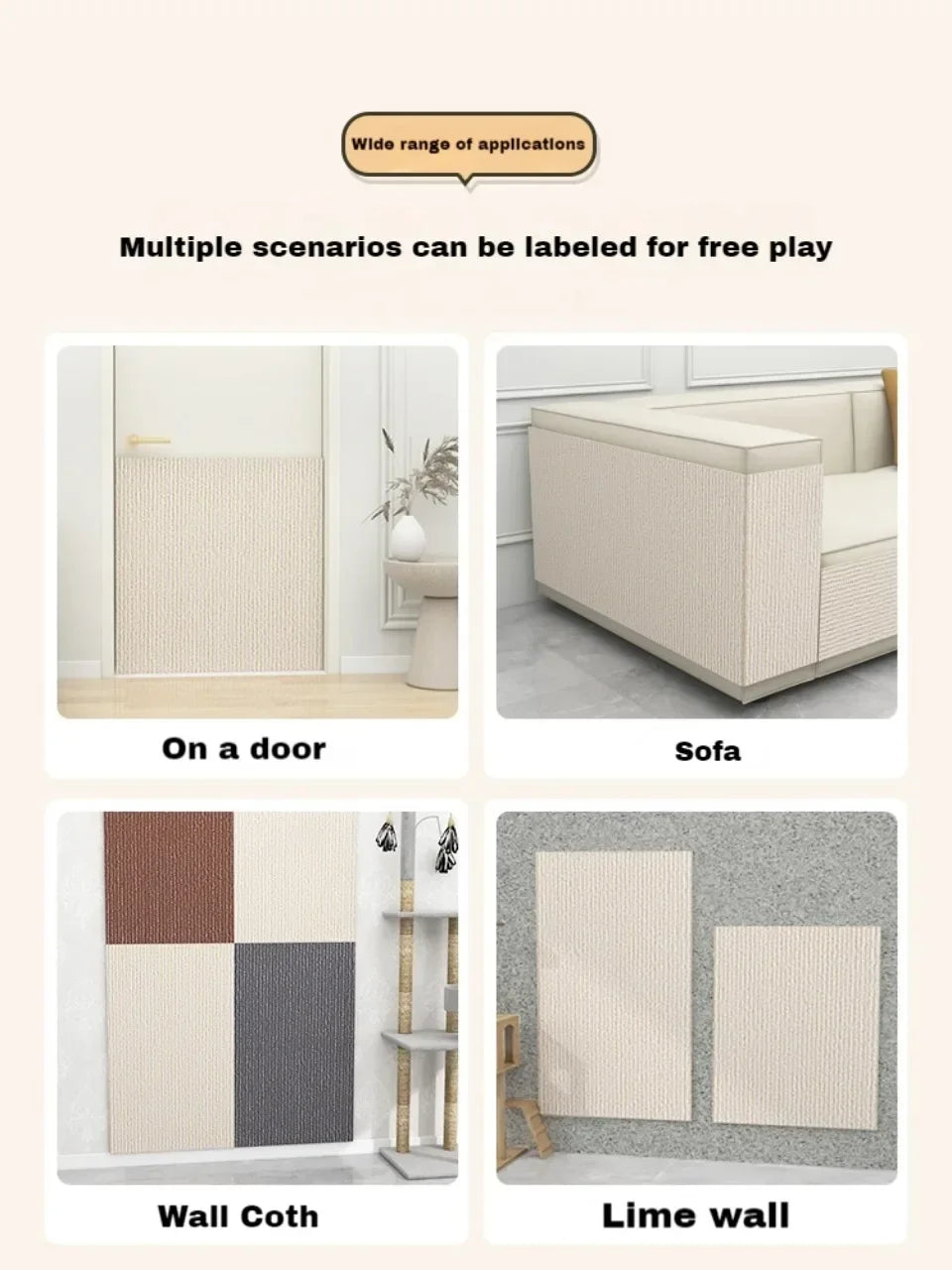 Scraper for Cats Cat Scratching Pads Carpet Cover Self-Adhesive Furniture&Couch Protector Cat Climbing Mat Cat Accessories Toys