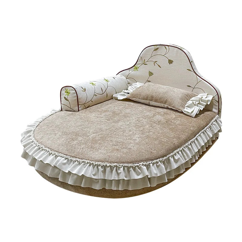 Bola kennel medium and large dog sofa bed removable and washable winter warm dog bed golden feather nest cushion pet supplies