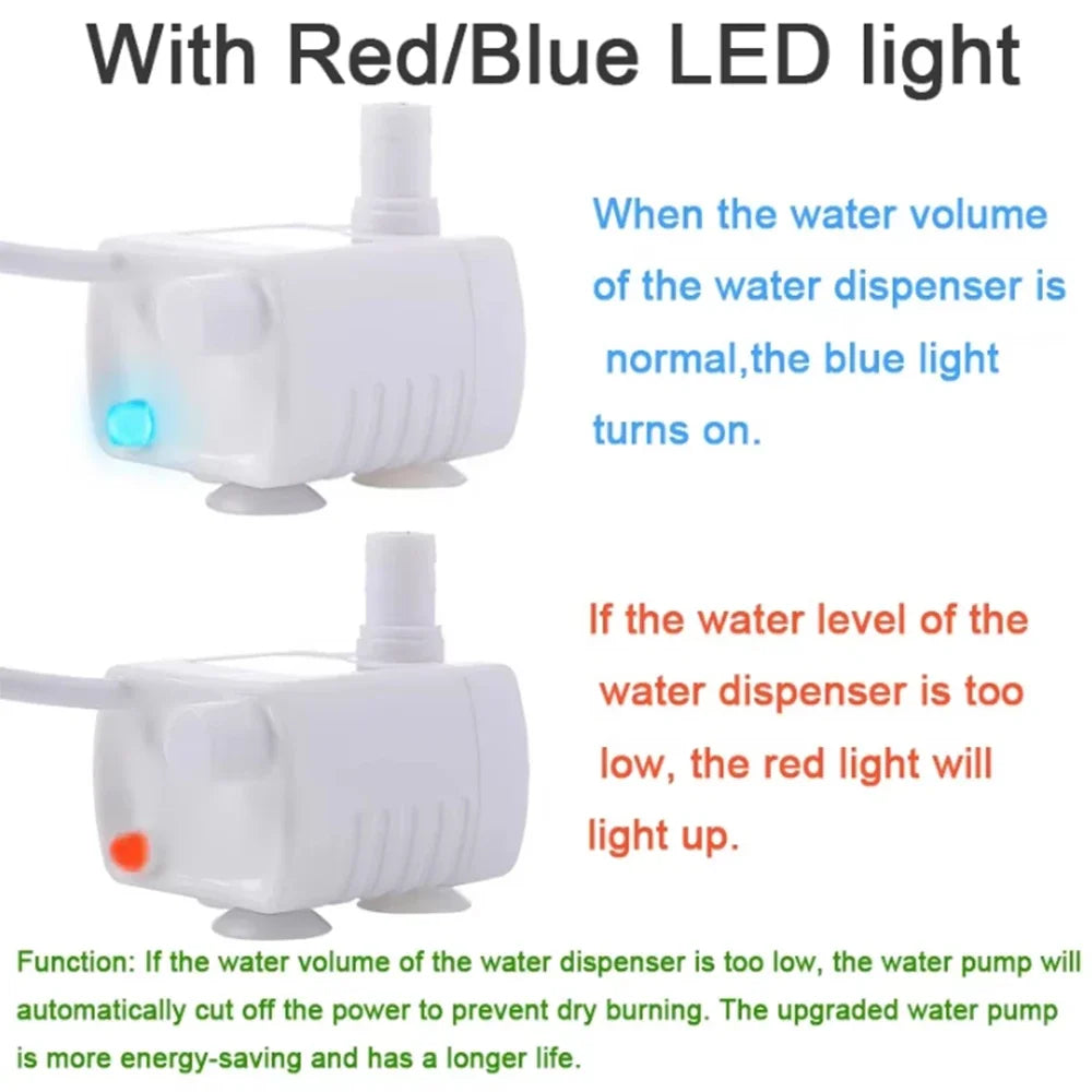 USB Replace Water Pump for Pet Cat Dog Water Fountain Pump Cat Water Dispenser Dog Water Dispenser Fish Tank Submersible Pump