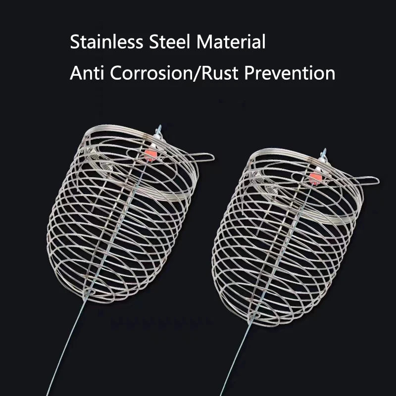 Stainless Steel Aquarium Small Fishing Bait Feeder Fish Tank Crystal Shrimp Dry Food Feeding Fishing Lure Cage Trap Basket