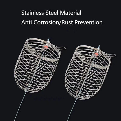 Stainless Steel Aquarium Small Fishing Bait Feeder Fish Tank Crystal Shrimp Dry Food Feeding Fishing Lure Cage Trap Basket