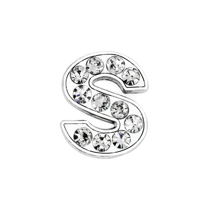 10mm Chrome Alloy Diamond Capital English Alphabet Jewelry Manual Diy Cat Claw Love Pet Collar Accessories