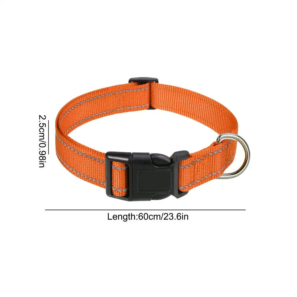 Reflective Dog Collar Adjustable Cat Collar Safety Nylon Pet Collar Durable Comfortable Reflective Pet Collar Pet Supplies