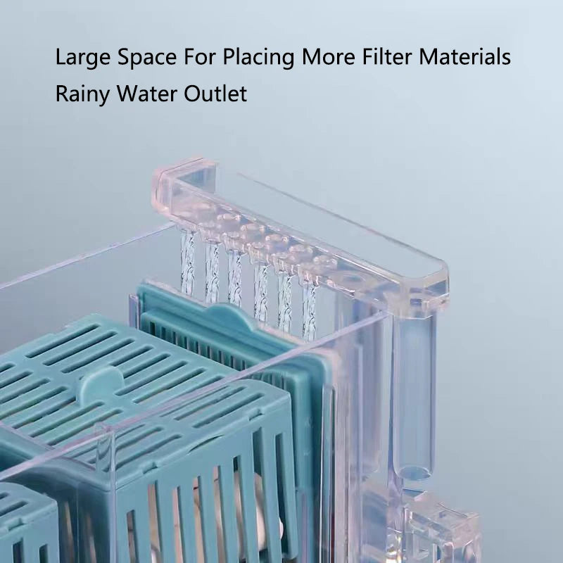 New Fish Tank Waterfall Filter Box Wall Mounted Built-in Silent Circulating Water Purifier For Aquarium Tank Box With Water Pump