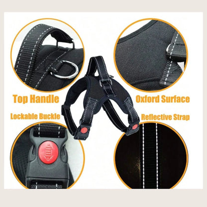 Pet Leash Medium and Large Dog Explosion-proof Punch Oxford Cloth Bone Chest Back Dog Leash Adjustable Strong Handle Chest Harne