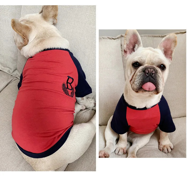 Dog Vest  Dog Shirts for Dogs  Dog Costume  Dog Clothes Parent-child Wear Spring and Summer Embroidery Four Colors