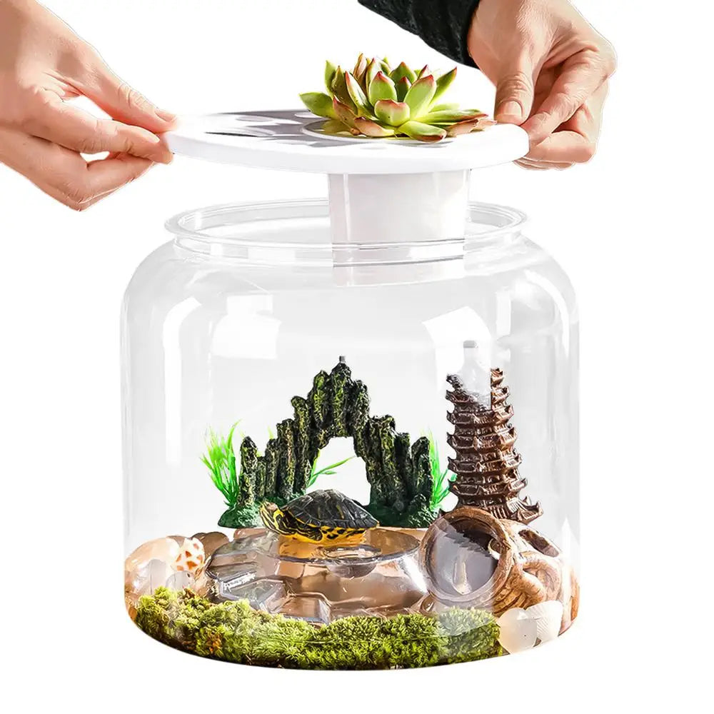 Large Turtle Tank Transparent Turtle Aquarium Turtle Tank With Lid Turtle Terrarium Tortoise Enclosure With Removable Cover