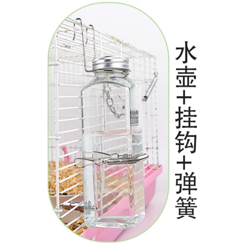 Silent Fine Needle Stainless Steel Striking Needle Water Bottle, Dragon Cat Beige Long Hair  Feed Water, Drinking Bottle