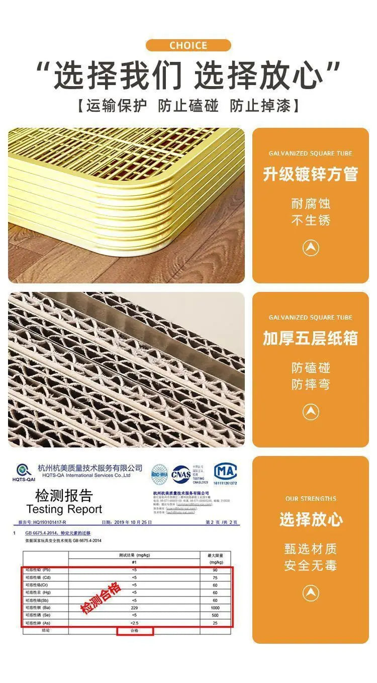Dog cage Medium and large dog household Dog cage with toilet Square pipe Bold reinforcement Villa indoor Golden Retriever Labrad