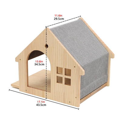 Wall Mounted Cat Bridge Cat Climbing Shelves Cat Wooden House Cat Ladder Cat Jumping Platform for Kitten Playing and Sleeping
