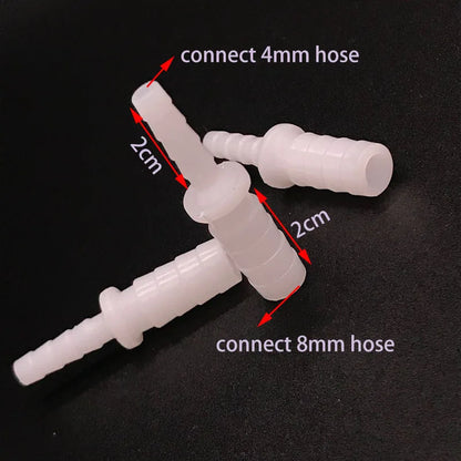 10pcs 8mm Plastic Aquarium Connectors Tee Straight T-shaped 3 Way Connector for Water Air Pump Fish Tank Aquarium Accessories