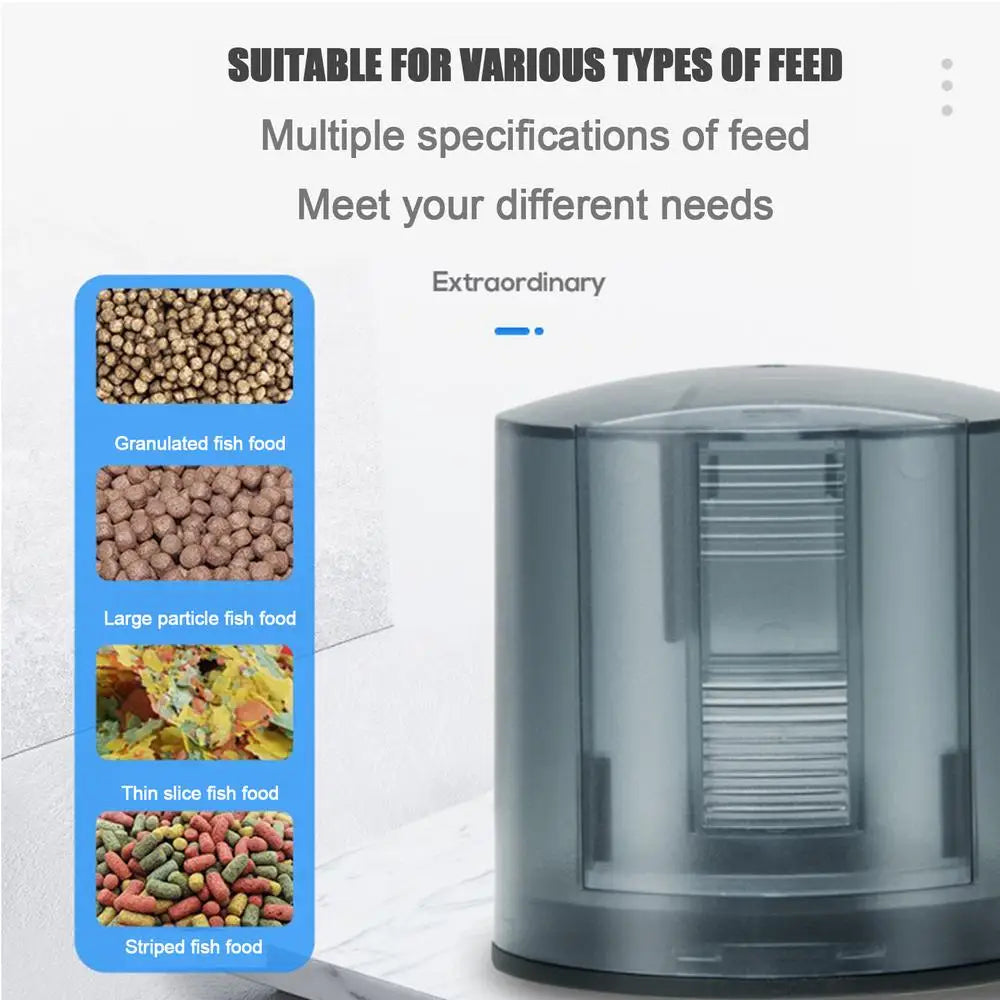 Automatic Fish Feeder Electric Aquarium Feeder With Smart Timer Silent Auto Fish Food Dispenser With 200ml Feed Box Timer
