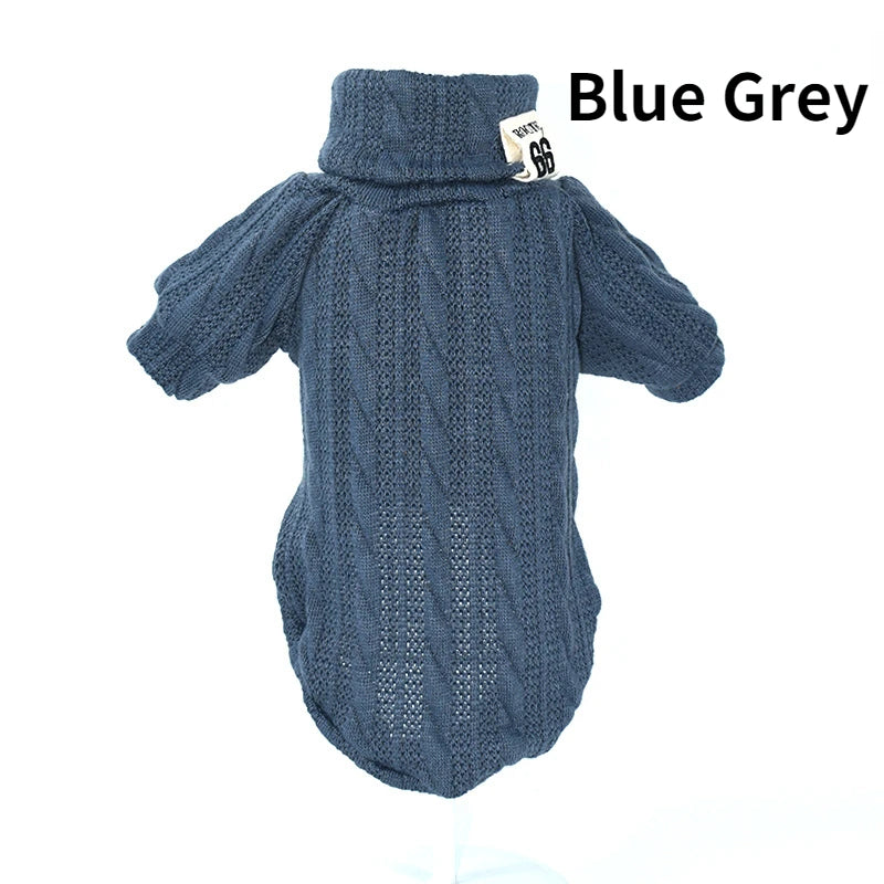 Pet Turtleneck Knitted Sweater Autumn Winter Warm Pet Puppy Dog Clothes for Small Dogs French Bulldog Dog Costume