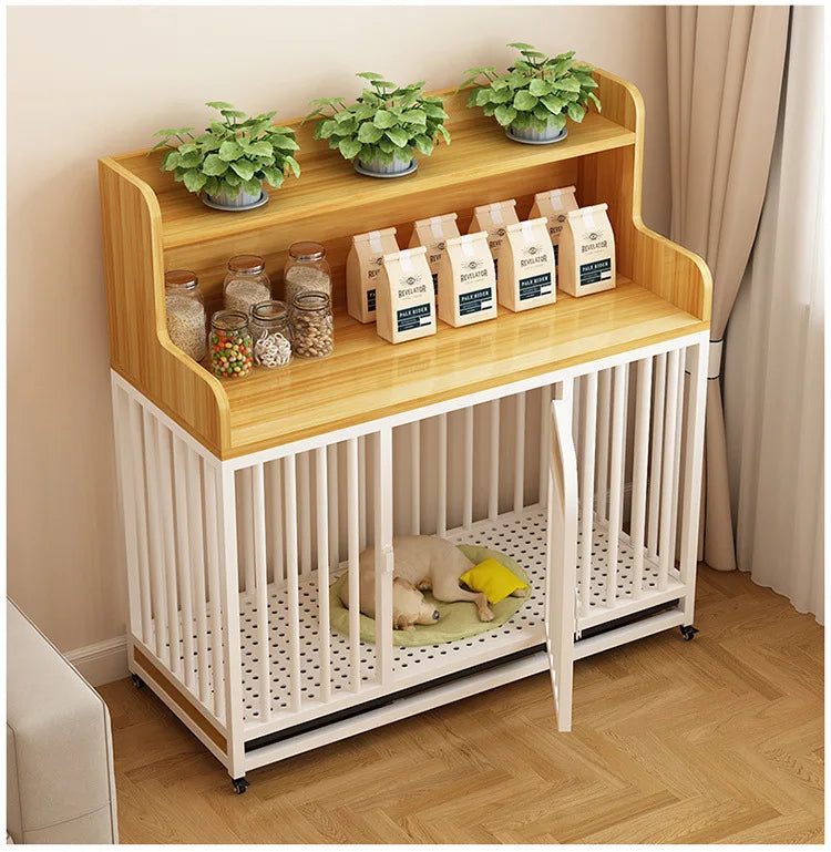 Dog cage household indoor with toilet pulley exquisite workmanship small medium and large dog cage reinforced kennel villa heigh