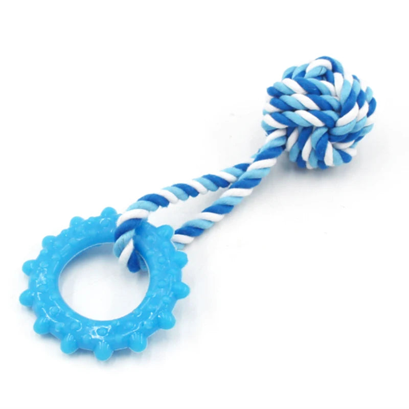 Pet Toy Chew Teething Cotton Rope Knot Ball Toys For Dog Tooth Clean Ball Bite-Resistant  Dog Chew Puppy Training InteractiveToy