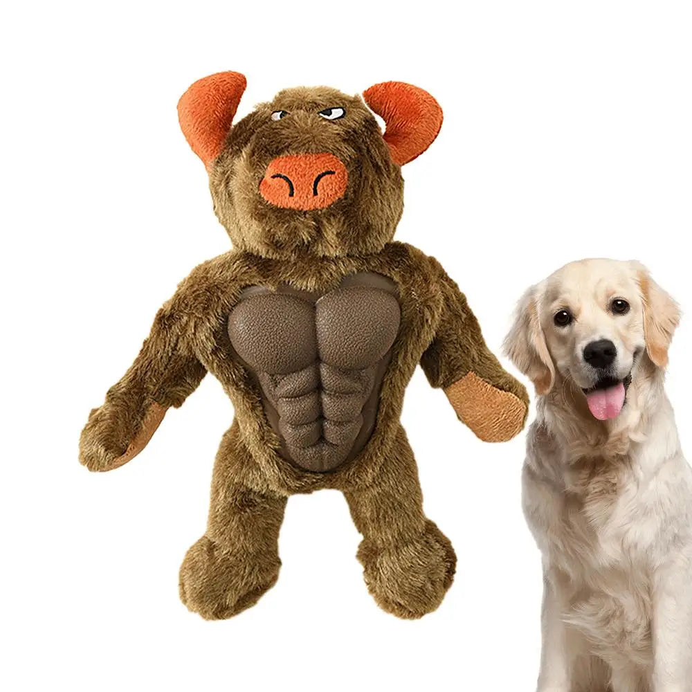 Cute Cow Puppy Dog Interactive Toy Bite Resistant Pet Chew Toys Dog Squeaky Toys For Small Dogs Orangutan Shape Accessories