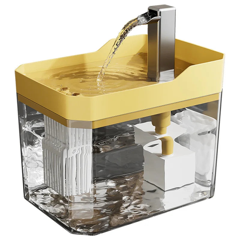 High end transparent cat water dispenser, plug-in automatic wired water dispenser, circulating flow water basin, pet water dispe
