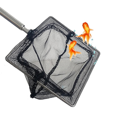 Stainless Steel Aquarium Long Handle Square Net Aquarium AccessoriesFish Tank Fishing Net Landing Net for Fish Durable Products