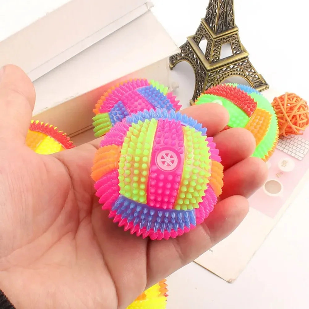 Fun Pet Toys Small Dog Flash Ball Dog Toys Ball Colorful Glowing Elastic Ball Dog Training Throwing Ball interative Toy Ball