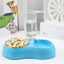Dual Port Dog Automatic Water Dispenser Feeder Utensils Bowl Cat Drinking Fountain Food Dish Pet Bowl Raised Stand Dish Bowls