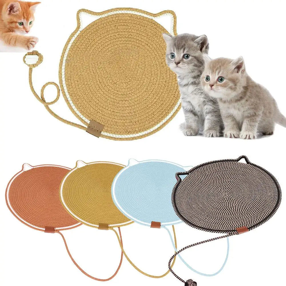 Braided Rope Cat Scratching Pad + Sleeping Pad 2in1 Natural Cotton Rope Material Handmade Comfortable Cat Toy Sturdy and