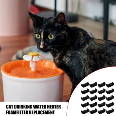 Cat Fountain Filters 20pcs Sponge Cat Filters Cat Fountain Foam Filter Replacement Cat Water Fountain Automatic Drinking Bowl