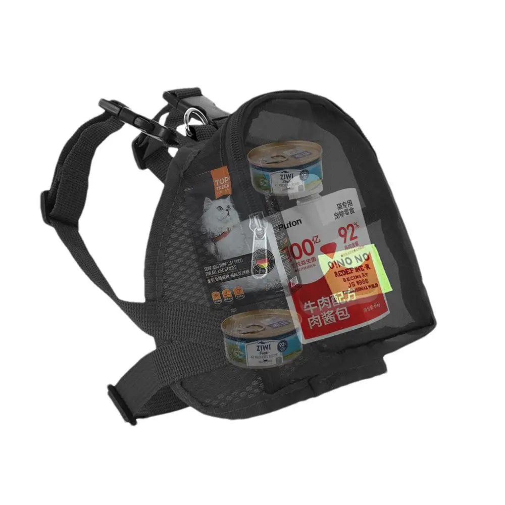 Dog Backpack Mesh Dog Harness Backpack With Adjustable Pet Harness Vest No Pull Dog Saddle Bag Cute Doggie Backpack Carrier Fit