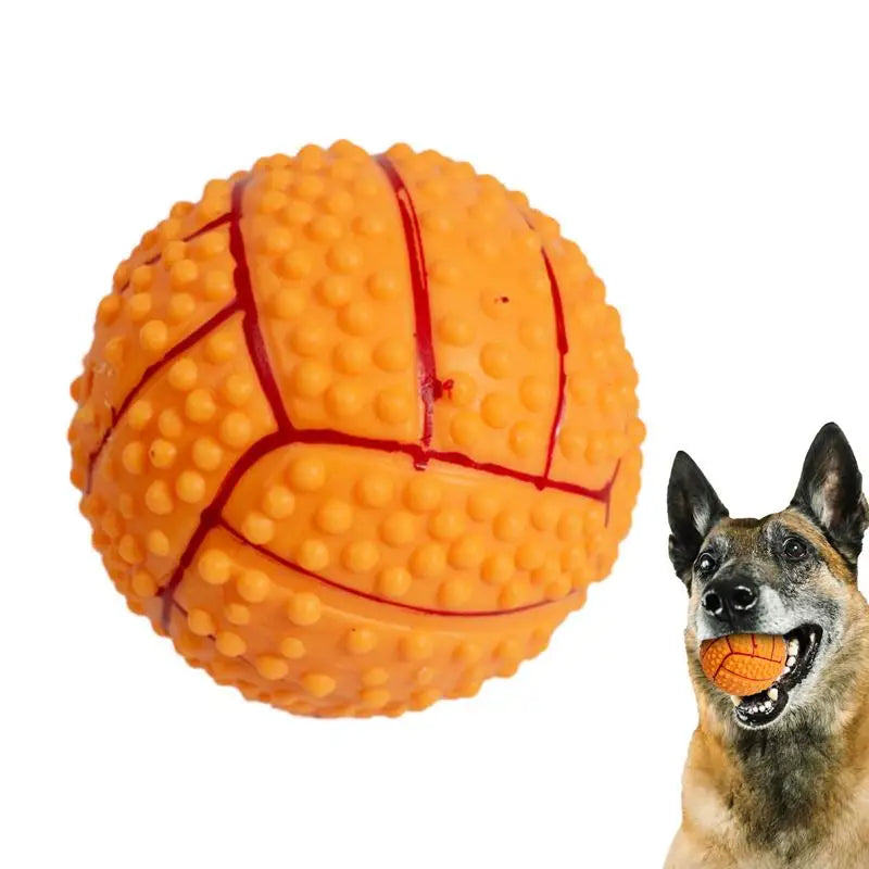 Dog Training Ball Toy Squeaky Treat Ball Interactive Pet Toys Ball Feeder Pet Stimulation Toy Bite-Resistant Puppy Toys