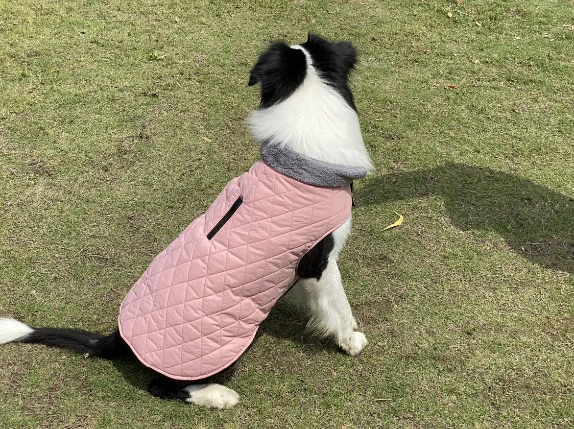Warm Fleece Collar Dog Coat Jacket Double-Sided Winter Dog Coat Waterproof Puppy Clothing For Small Medium & Large Dogs Supplies