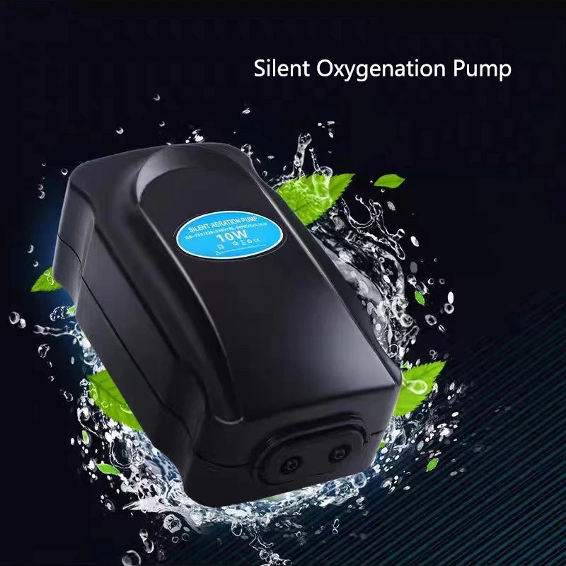 220~240V Silent Aquarium Oxygen Air Pump Fish Tank Adjustable Air Volume High Power Oxygenator Air Compressor Aerator ﻿3/5/8/10W