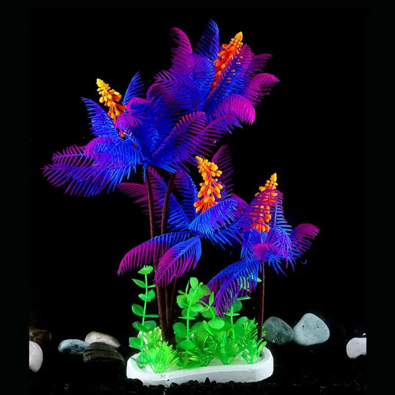 Aquarium Tree Fish Tank Plants & Decor Coconut Tree Design Toys Fish Tabletop Ornament For Household Home Aquarium Fish Tank