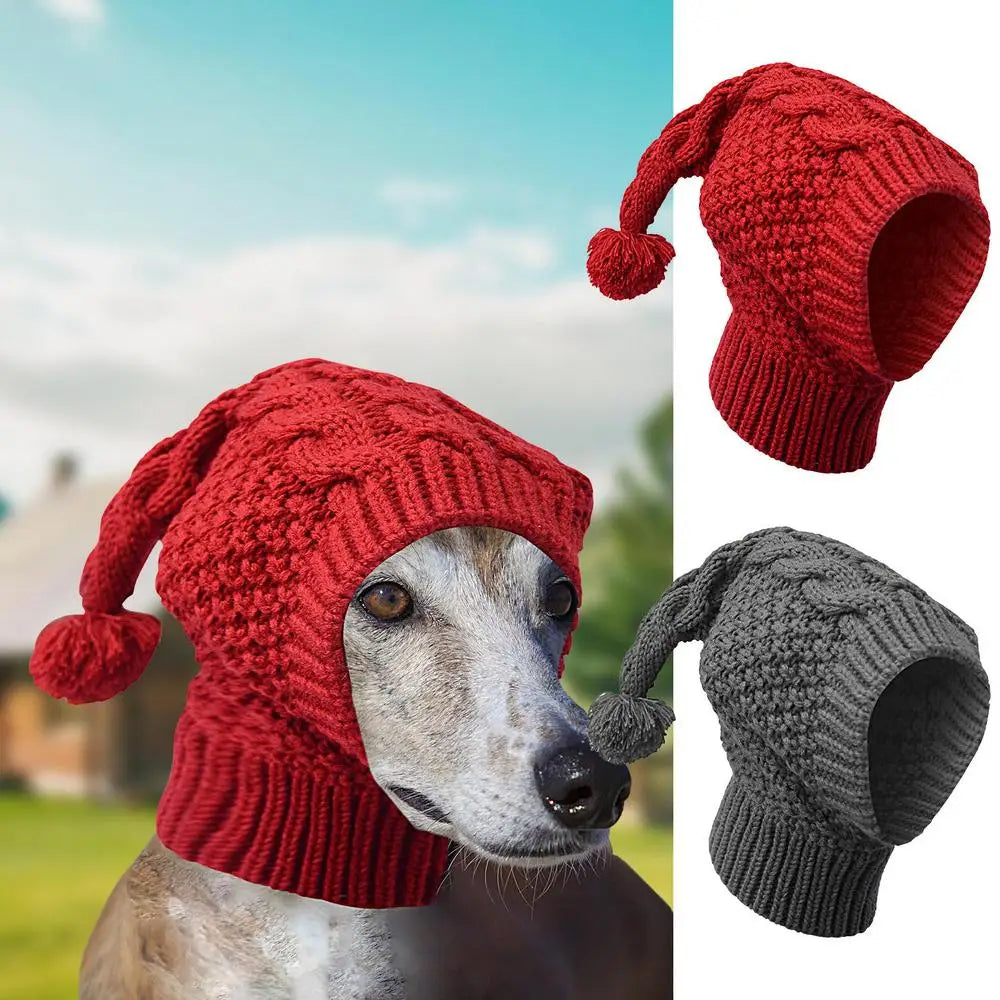 Dog Knit Hat With Earmuff Winter Dog Knitting Caps Soft Puppy Warm Hood Neck And Head Protector Knitting Hat Cute Pet Apparel