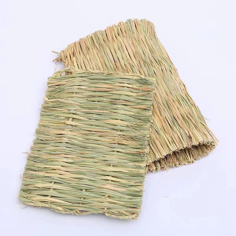 Handmade Straw Woven Pet Chew Mat Pad Pet House Cage Accessories For Hamster Rabbit Chinchilla Guinea Pig Small Pet Products