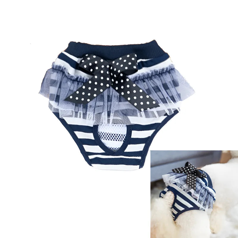 Pet dog Striped Physiological Pants Panty dog Lace panties Diaper for Puppy Underwear Briefs dog diaper panties