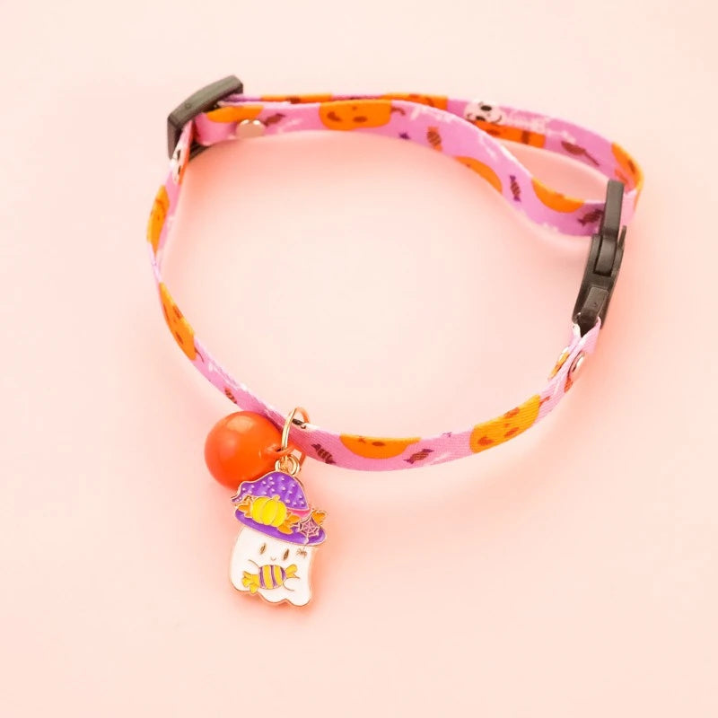 Lightweight Halloween Dog Collars Durable Skull Bat Pendant Cosplay Neck Accessories for Cats Personalized Decorate Pet Necklace
