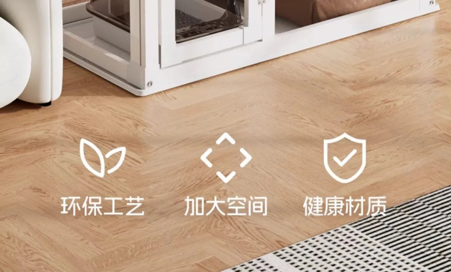 Household Small and Medium Dogs Teddy Pet Dog Fence Visual Cat Cage Dog Fence Indoor Panoramic Transparent Dog Cage