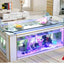 Wholesale aquarium  tank living room sofa table top ultra white curling coffee table ecological glass fish tank