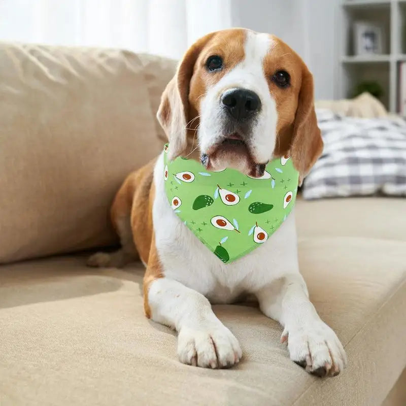 Fruit Dog Bandana Triangle Scarfs Bibs with Cute Fruit Pattern Cartoon Dog Triangle Bib Fruit Print Pet Neckerchief for Pet Dog