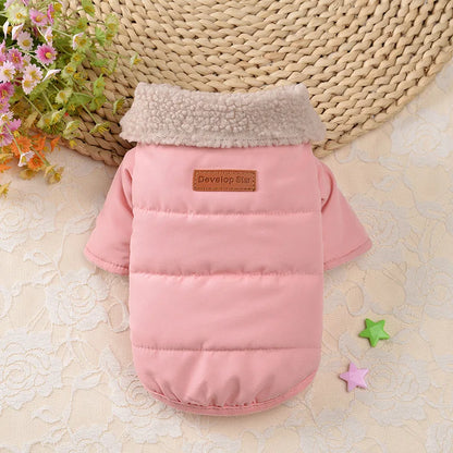 Dog Winter Coat 2024 New Dog Clothes for Small Medium Dogs, Thicken Warm Fleece Collar Dog Down Jacket for Cold Weather Apparel