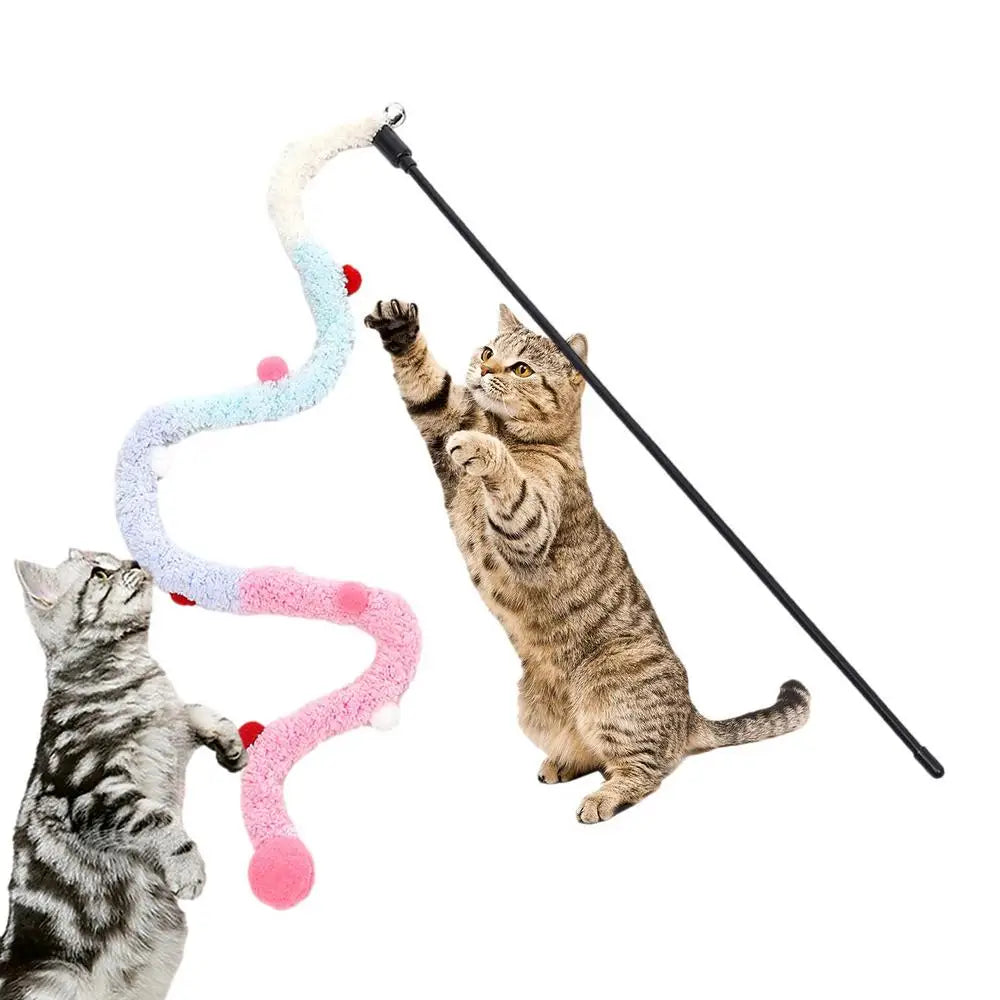 Cat Wand Toys Cat Wand Toys With Bells Cat Teaser Stick With String Toys And Bells Fun Training And Exercises For Indoor Cats