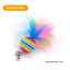 Cross-border cat teasing stick replacement head rainbow caterpillar wood teana stick cat toy funny cat bell hair ball replace...