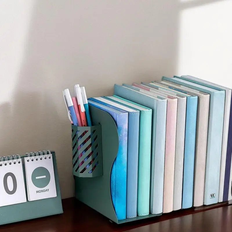 Desk Book Shelf Small Bookcase Telescopic Desktop Bookshelf Metal Desk Organizer With Pen Holder Desktop Bookcase Desk Top