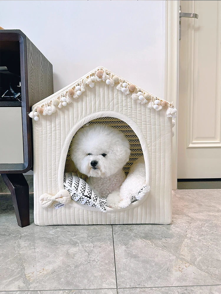 Petman Small Dog Pet Tent Maltese Internet celebrity Winter Warm Closed Kennel Villa Removable