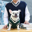 Pet College Style Sweater College Style V-neck Teddy knitted Vest Sweater Winter Warm Chihuahua French Bulldog Yorkie Coat