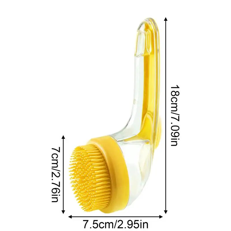 Dog Bath Brush Silicone Dog Brush Long Handle With Soap Dispenser Dog Shampoo Scrubber Pet Grooming Bath Brush For Cats Dogs