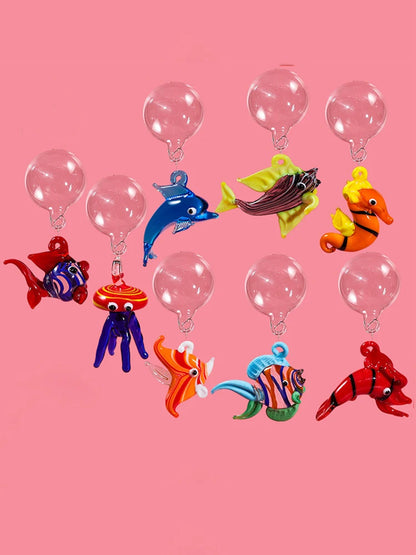 Artificial Glass Fish Small Tropical Fish Simulation Vivid Landscape Glass Fake Fish Floating Aquarium Ornament Decoration