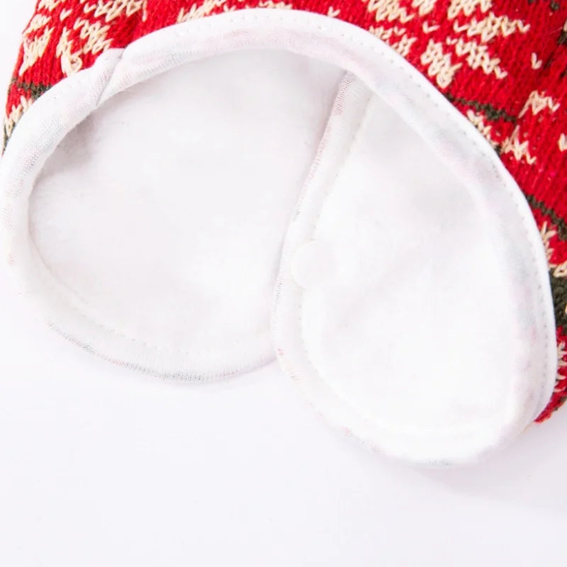 Winter Warm Pet Dog Coat Christmas Dog Clothes Cute Bear Snow Print Costume Chihuahua Happy New Year Puppy Vest Cardigan for Dog