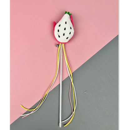 Cat Toy Cat Teaser Sticks Plastic Fruit Doll Cat Teaser Stick With Cat Mint Tassels Inside Self Hi Cat Toy